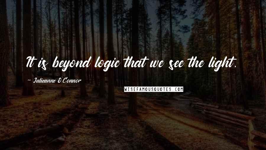 Julieanne O'Connor Quotes: It is beyond logic that we see the light.