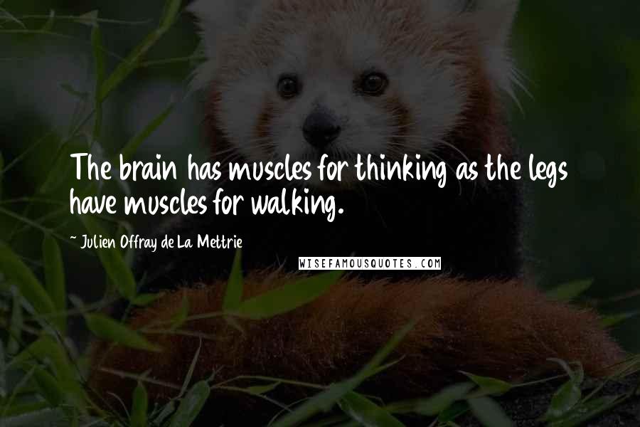 Julien Offray De La Mettrie Quotes: The brain has muscles for thinking as the legs have muscles for walking.