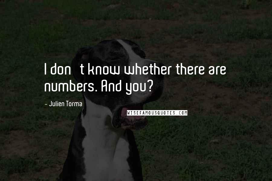 Julien Torma Quotes: I don't know whether there are numbers. And you?