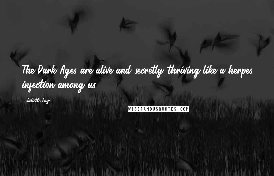 Juliette Fay Quotes: The Dark Ages are alive and secretly thriving like a herpes infection among us.