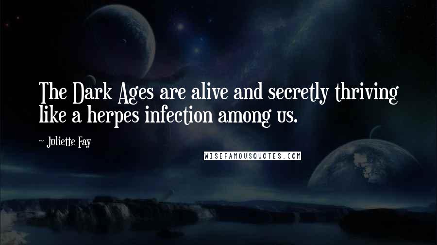 Juliette Fay Quotes: The Dark Ages are alive and secretly thriving like a herpes infection among us.
