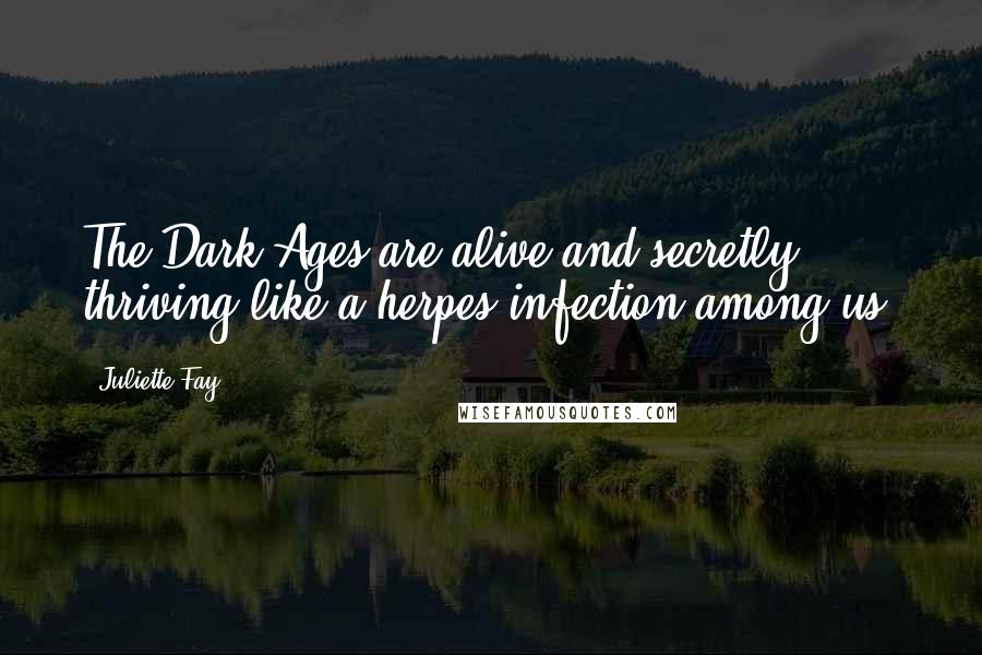 Juliette Fay Quotes: The Dark Ages are alive and secretly thriving like a herpes infection among us.
