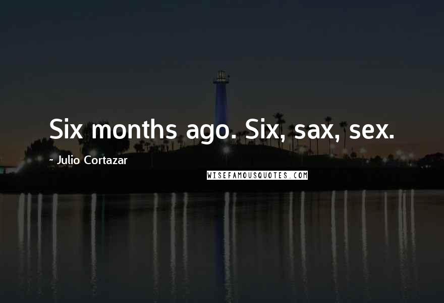 Julio Cortazar Quotes: Six months ago. Six, sax, sex.