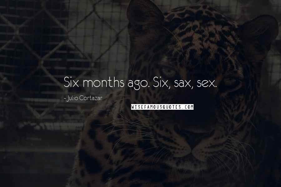 Julio Cortazar Quotes: Six months ago. Six, sax, sex.