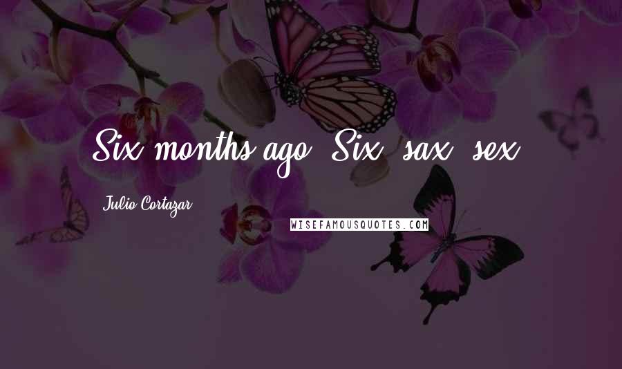 Julio Cortazar Quotes: Six months ago. Six, sax, sex.