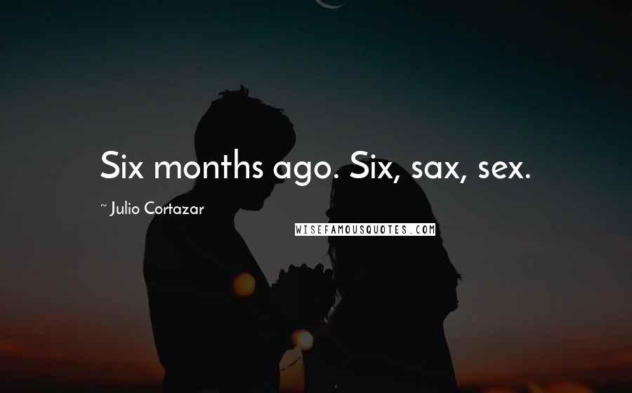 Julio Cortazar Quotes: Six months ago. Six, sax, sex.