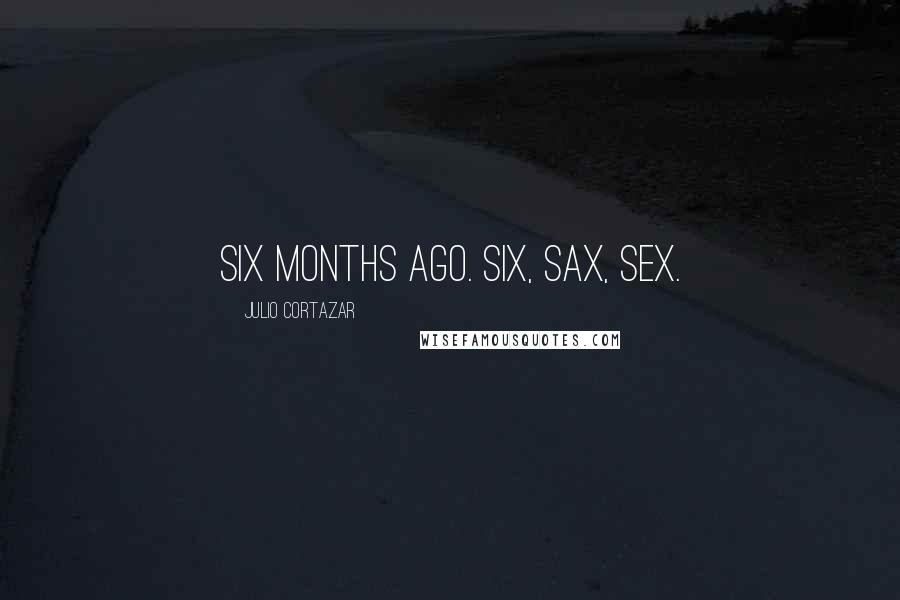 Julio Cortazar Quotes: Six months ago. Six, sax, sex.