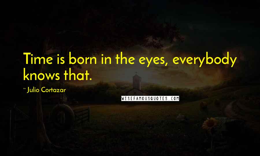 Julio Cortazar Quotes: Time is born in the eyes, everybody knows that.