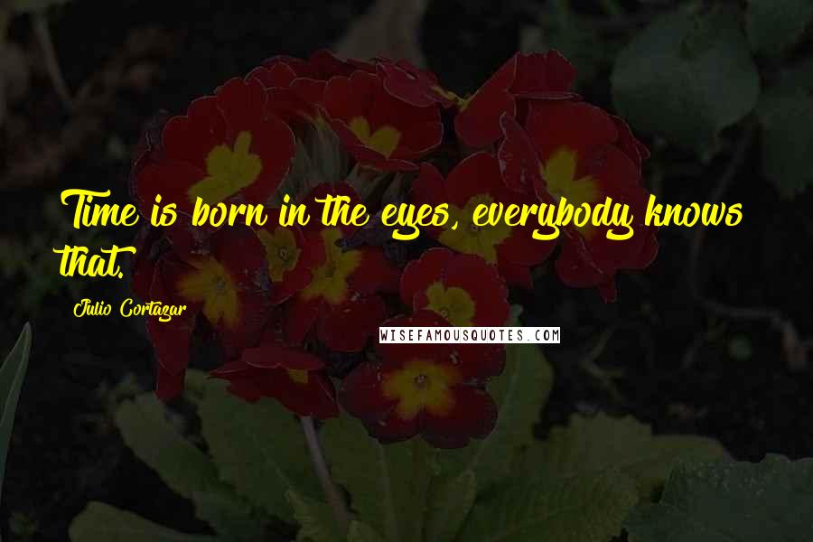 Julio Cortazar Quotes: Time is born in the eyes, everybody knows that.