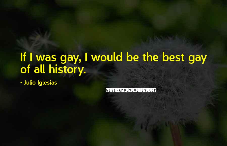 Julio Iglesias Quotes: If I was gay, I would be the best gay of all history.