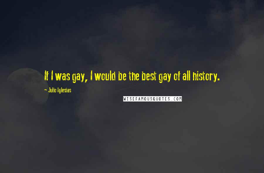 Julio Iglesias Quotes: If I was gay, I would be the best gay of all history.