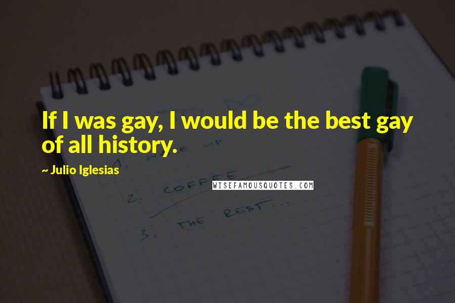 Julio Iglesias Quotes: If I was gay, I would be the best gay of all history.