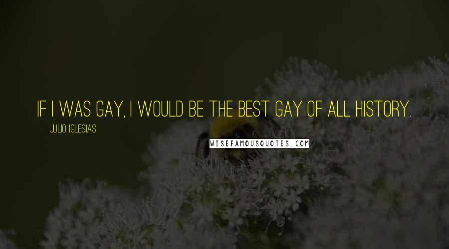 Julio Iglesias Quotes: If I was gay, I would be the best gay of all history.