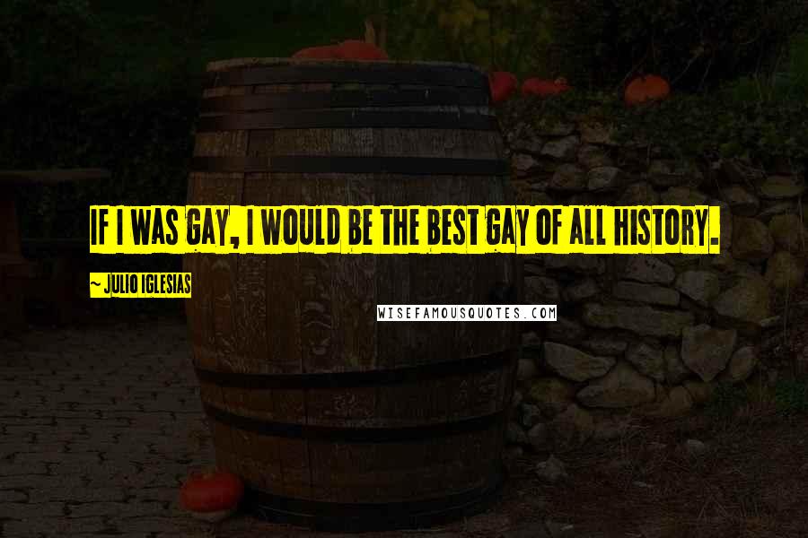 Julio Iglesias Quotes: If I was gay, I would be the best gay of all history.