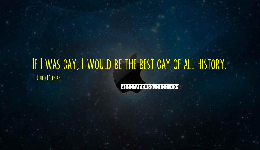 Julio Iglesias Quotes: If I was gay, I would be the best gay of all history.