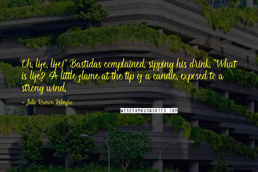 Julio Ramon Ribeyro Quotes: Oh, life, life!" Bastidas complained, sipping his drink. "What is life? A little flame at the tip of a candle, exposed to a strong wind.