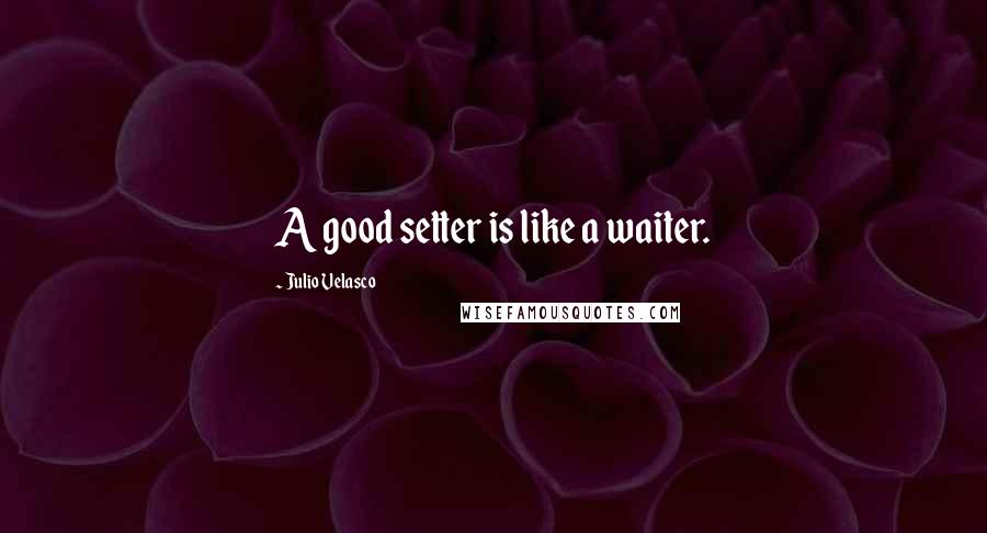 Julio Velasco Quotes: A good setter is like a waiter.