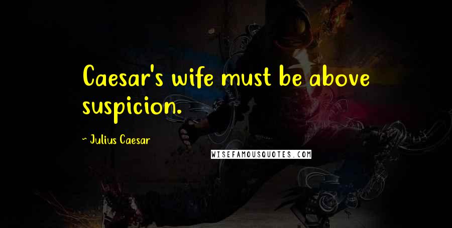 Julius Caesar Quotes: Caesar's wife must be above suspicion.