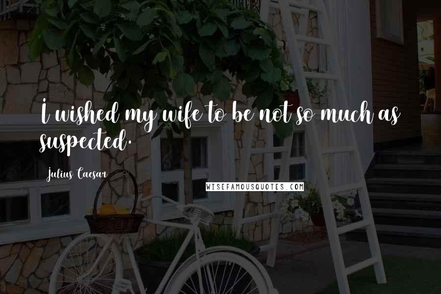 Julius Caesar Quotes: I wished my wife to be not so much as suspected.