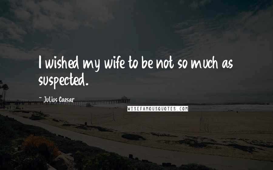 Julius Caesar Quotes: I wished my wife to be not so much as suspected.