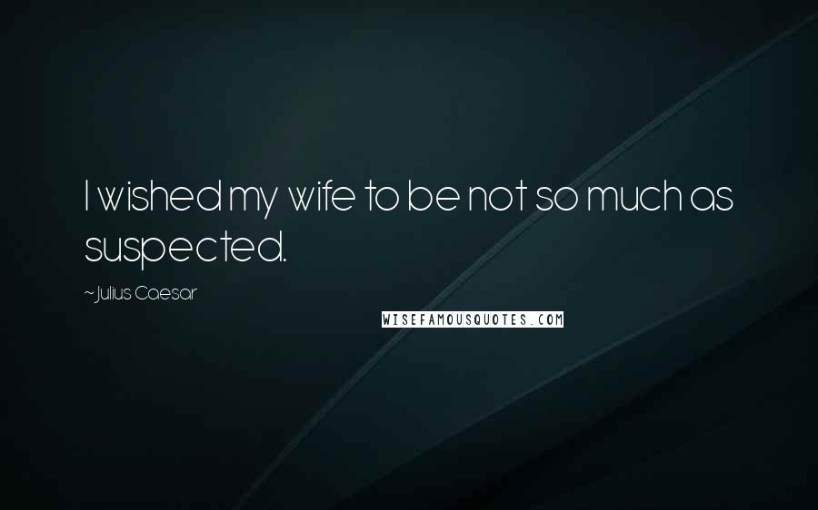 Julius Caesar Quotes: I wished my wife to be not so much as suspected.