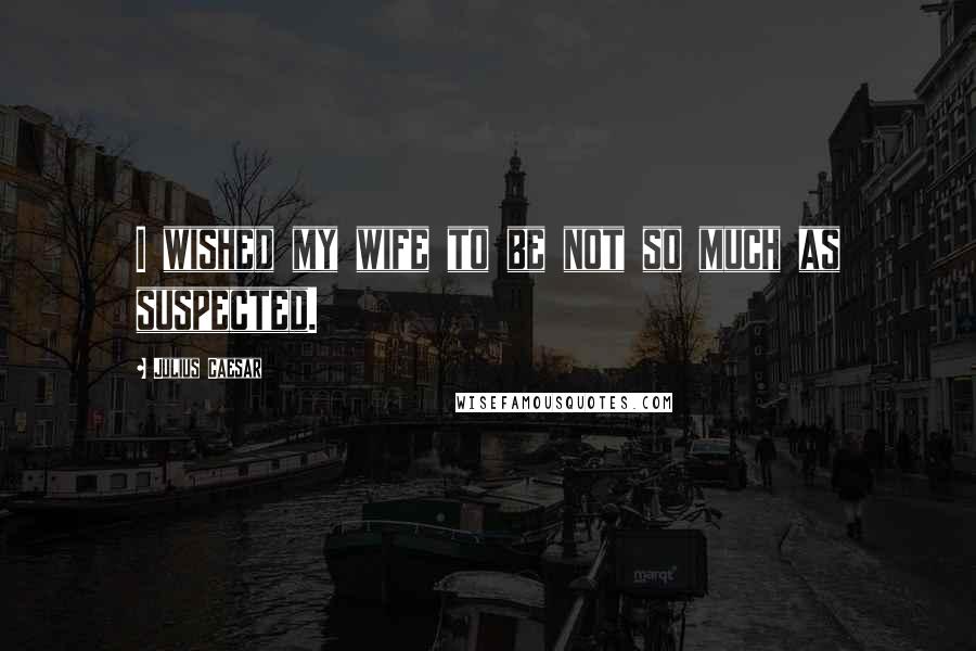 Julius Caesar Quotes: I wished my wife to be not so much as suspected.