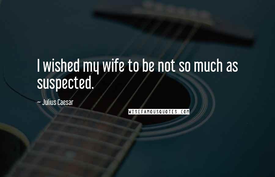 Julius Caesar Quotes: I wished my wife to be not so much as suspected.