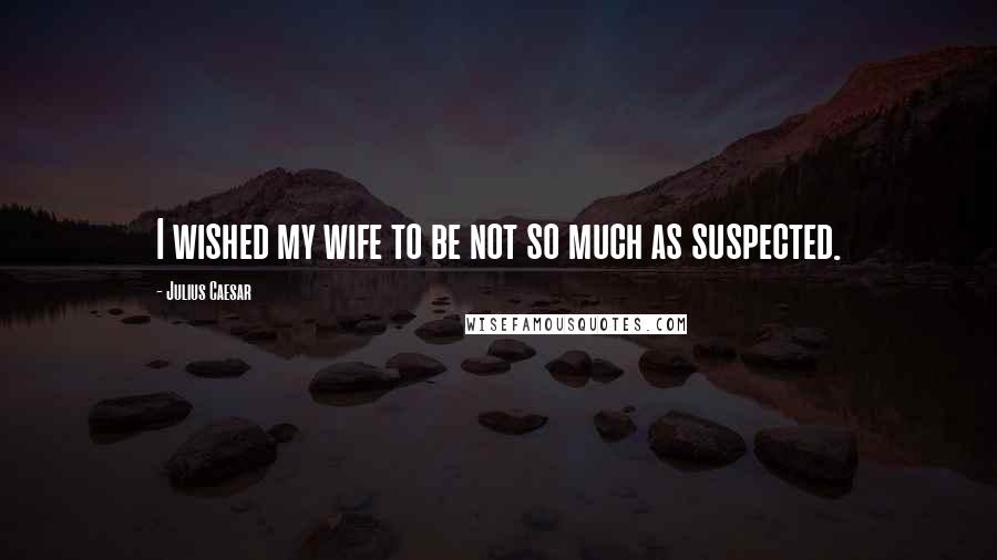 Julius Caesar Quotes: I wished my wife to be not so much as suspected.