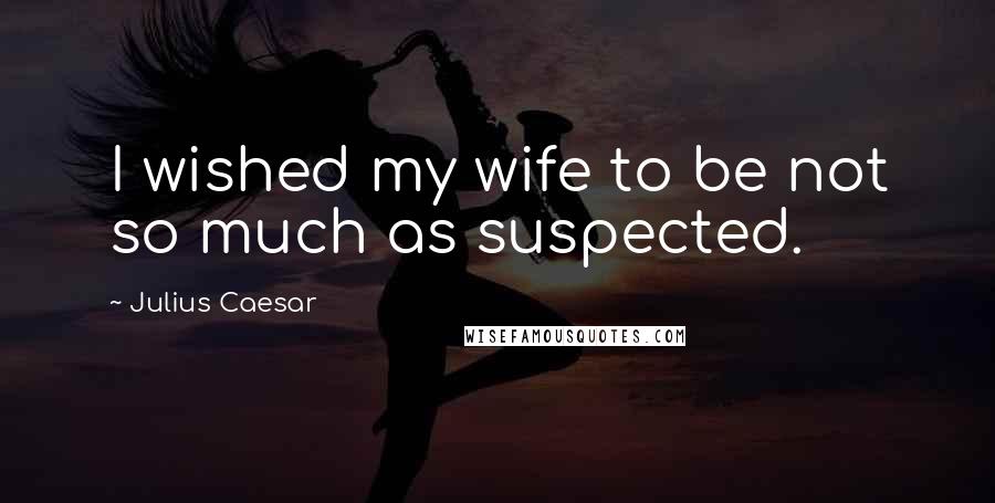 Julius Caesar Quotes: I wished my wife to be not so much as suspected.