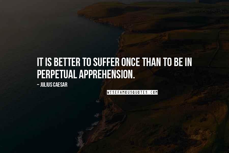 Julius Caesar Quotes: It is better to suffer once than to be in perpetual apprehension.