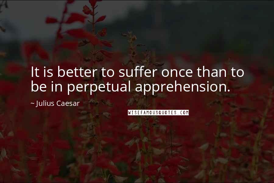 Julius Caesar Quotes: It is better to suffer once than to be in perpetual apprehension.