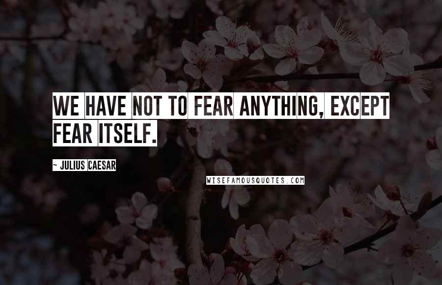 Julius Caesar Quotes: We have not to fear anything, except fear itself.