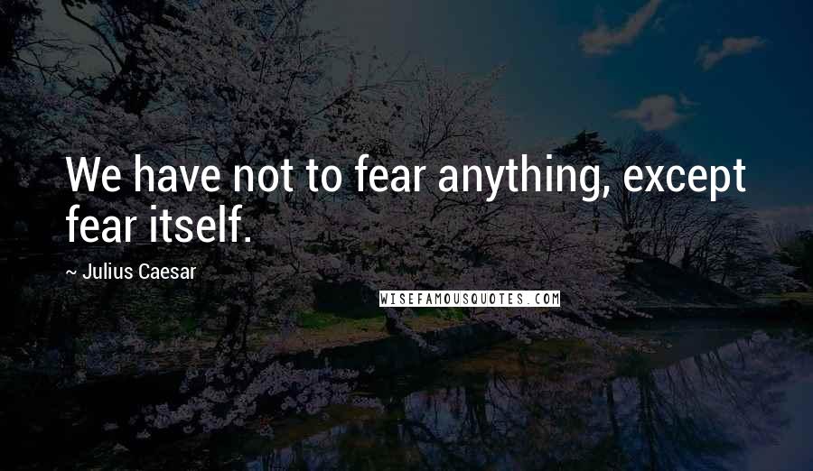 Julius Caesar Quotes: We have not to fear anything, except fear itself.