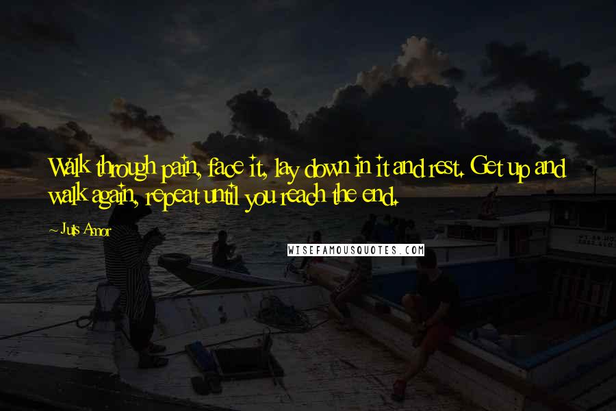 Juls Amor Quotes: Walk through pain, face it, lay down in it and rest. Get up and walk again, repeat until you reach the end.