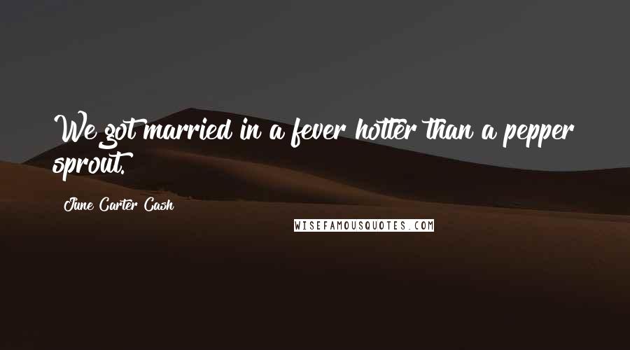 June Carter Cash Quotes: We got married in a fever hotter than a pepper sprout.