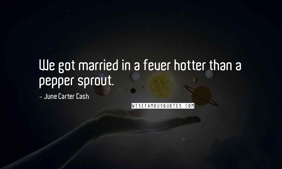 June Carter Cash Quotes: We got married in a fever hotter than a pepper sprout.