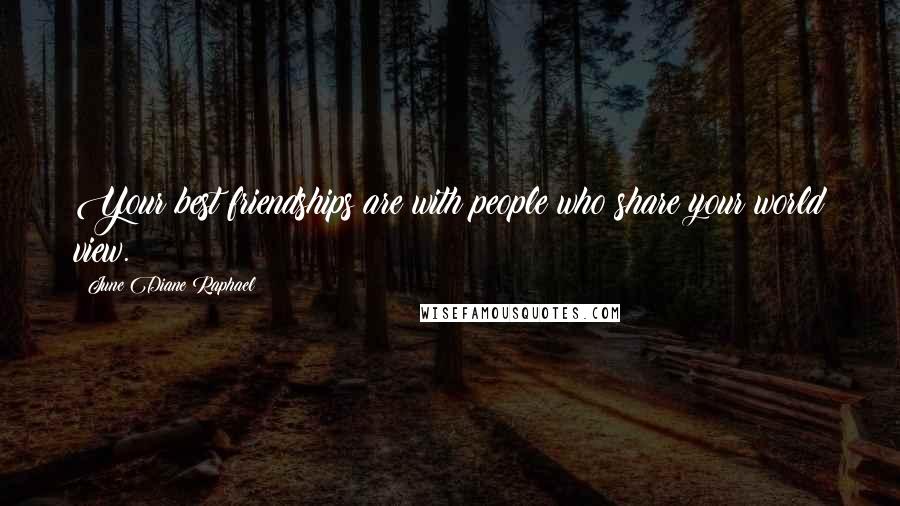 June Diane Raphael Quotes: Your best friendships are with people who share your world view.