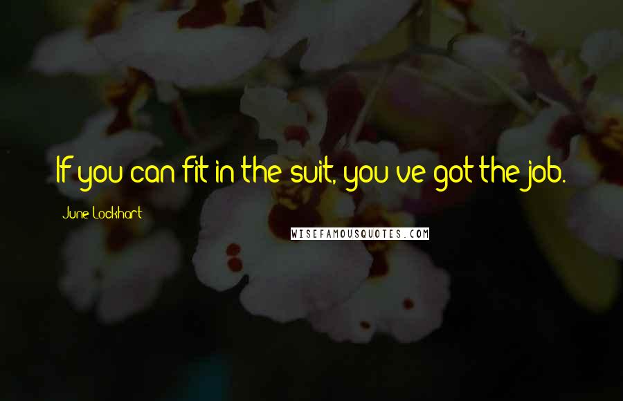 June Lockhart Quotes: If you can fit in the suit, you've got the job.