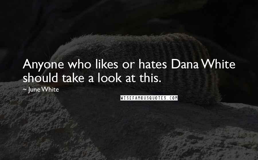 June White Quotes: Anyone who likes or hates Dana White should take a look at this.