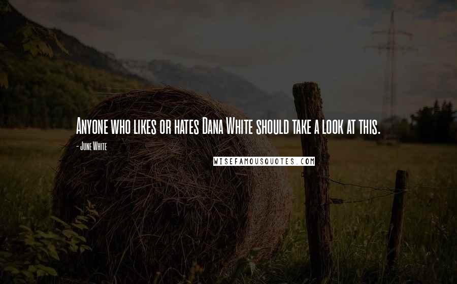 June White Quotes: Anyone who likes or hates Dana White should take a look at this.