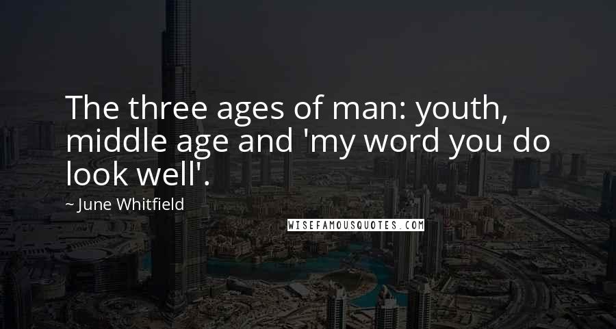 June Whitfield Quotes: The three ages of man: youth, middle age and 'my word you do look well'.