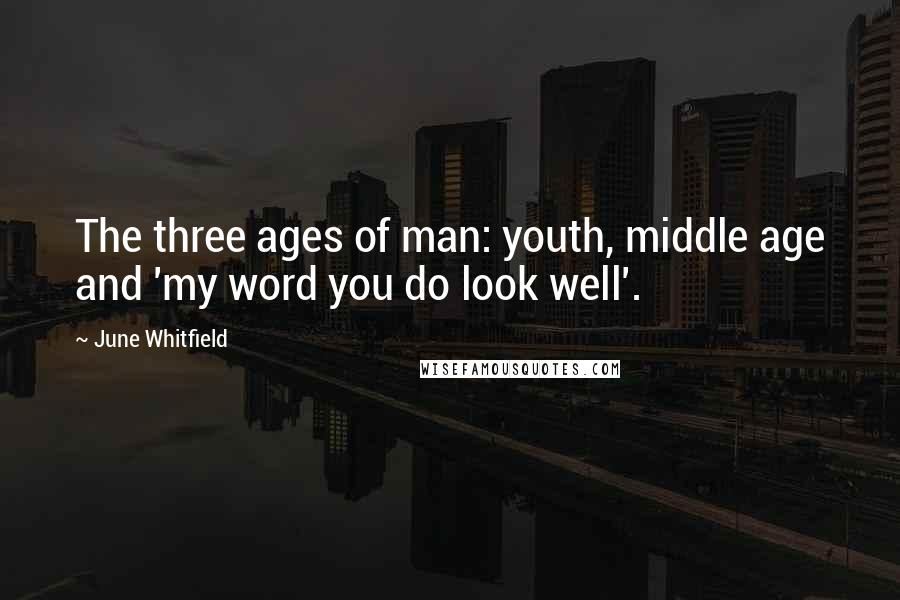 June Whitfield Quotes: The three ages of man: youth, middle age and 'my word you do look well'.