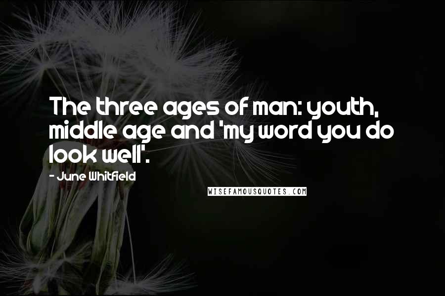 June Whitfield Quotes: The three ages of man: youth, middle age and 'my word you do look well'.