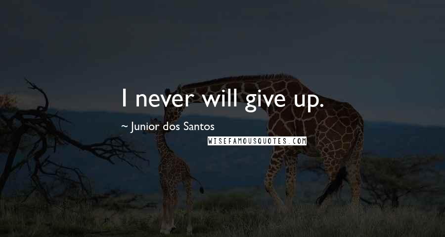 Junior Dos Santos Quotes: I never will give up.