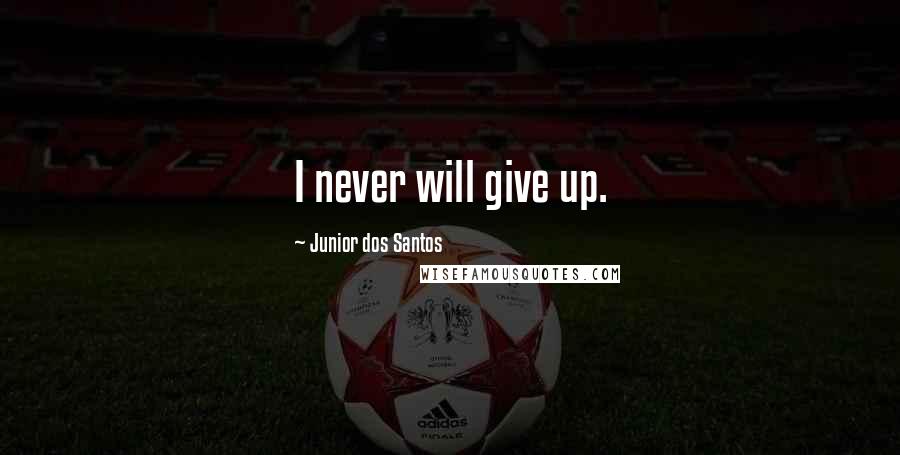 Junior Dos Santos Quotes: I never will give up.