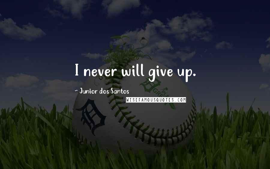 Junior Dos Santos Quotes: I never will give up.