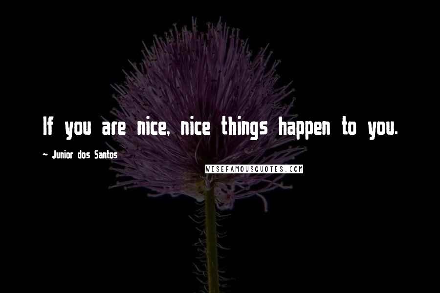 Junior Dos Santos Quotes: If you are nice, nice things happen to you.