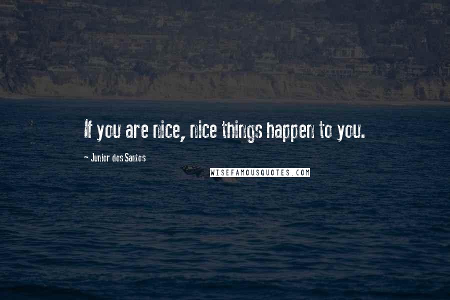 Junior Dos Santos Quotes: If you are nice, nice things happen to you.