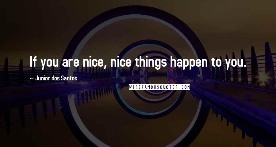 Junior Dos Santos Quotes: If you are nice, nice things happen to you.