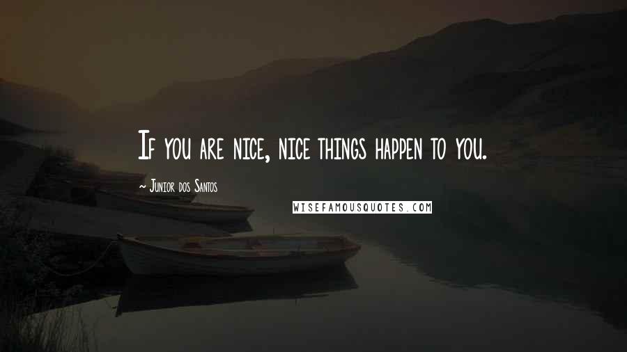 Junior Dos Santos Quotes: If you are nice, nice things happen to you.